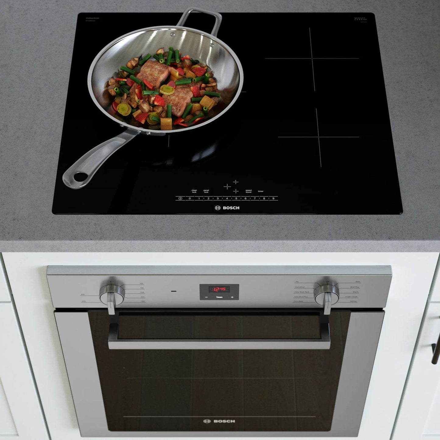 BOSCH NIT5460UC 500 Series Induction Cooktop 24'' Black, Surface Mount Without FRAM...