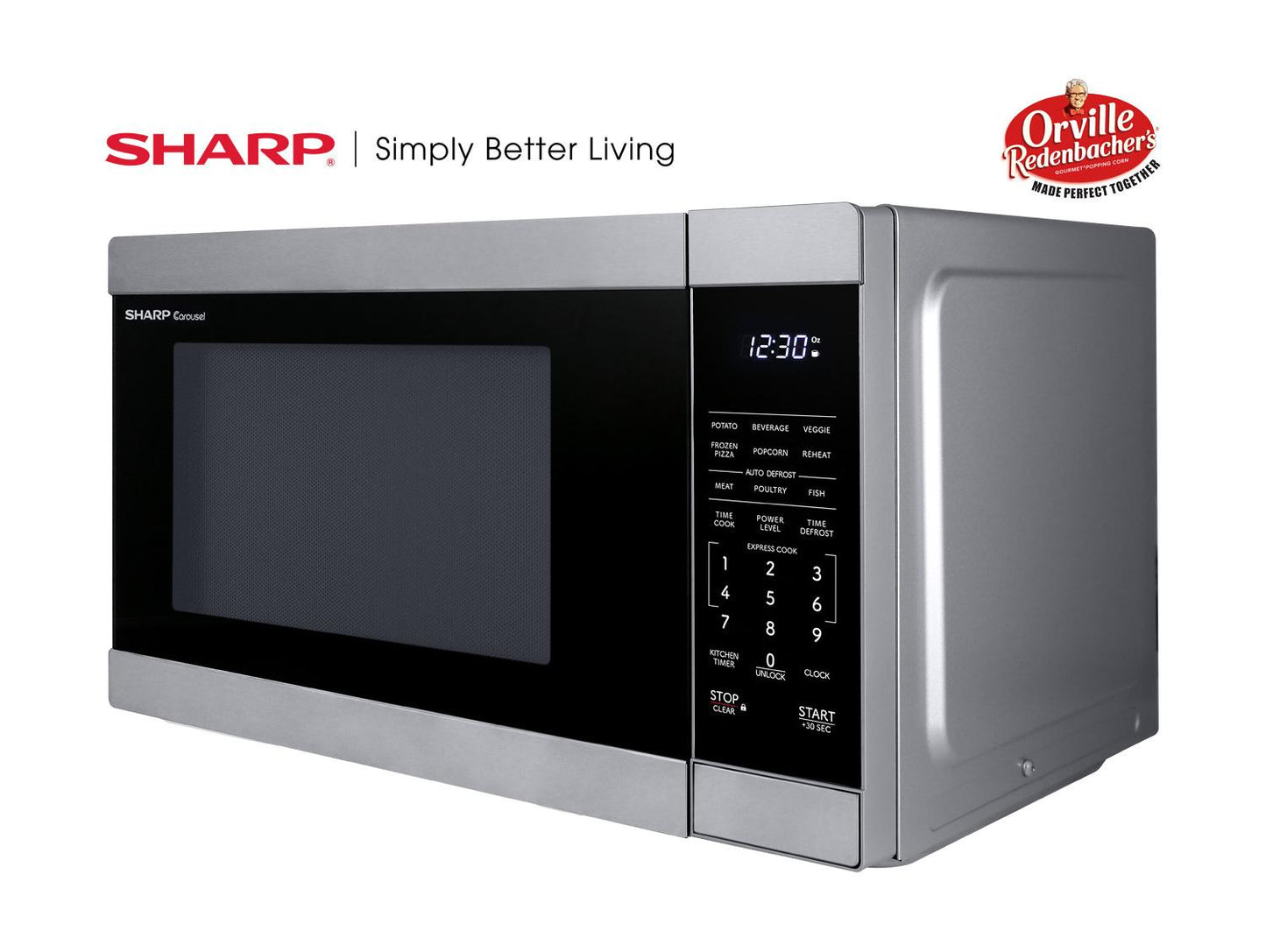 SHARP SMC1162KS Sharp 1.1 Cu. Ft. 1000w Stainless Steel Countertop Microwave Oven