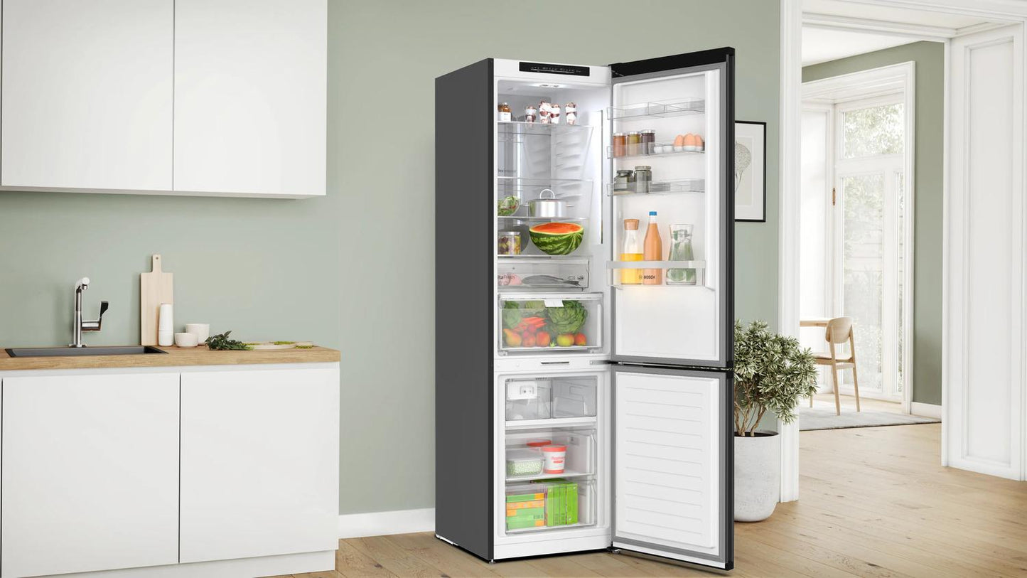 BOSCH B24CB80ESB 800 Series Free-standing Fridge-freezer With Freezer At Bottom, GLA...