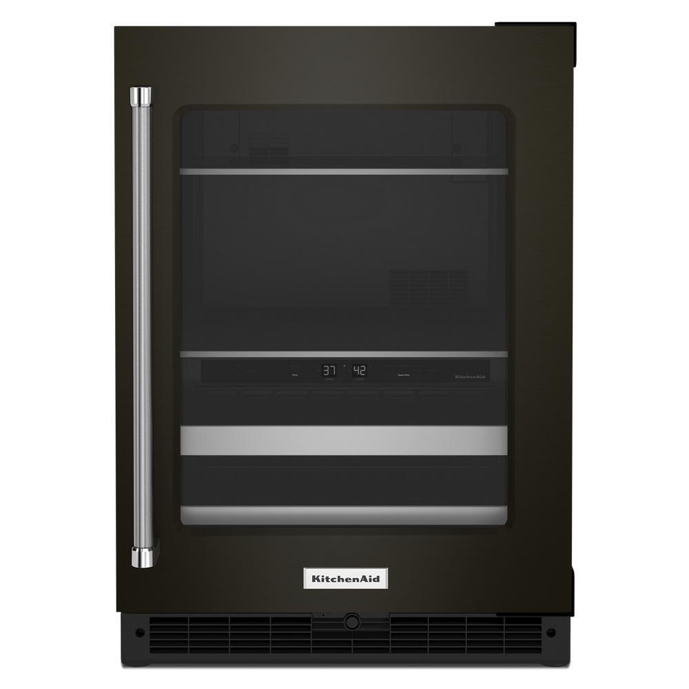 KITCHENAID KUBR314KBS 24"" Beverage Center With Glass Door and Metal-front Racks - Black S...