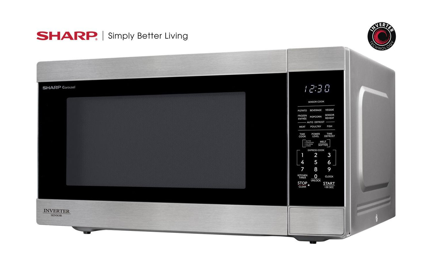 SHARP SMC2266KS Sharp 2.2 Cu. Ft. 1200w Stainless Steel Countertop Microwave Oven W...