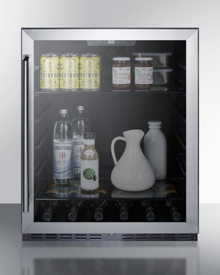 SUMMIT AL57G Built-in Undercounter Ada Compliant All-refrigerator With Glass DOO...