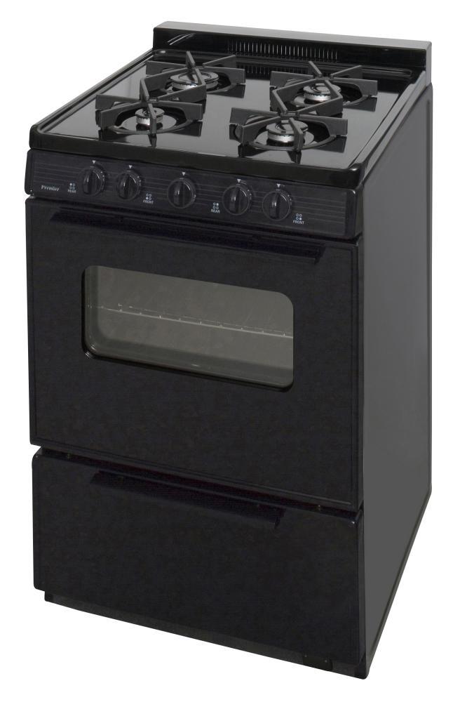 PREMIER BJK5X0BP 24 In. Freestanding Battery-generated Spark Ignition Gas Range In B...