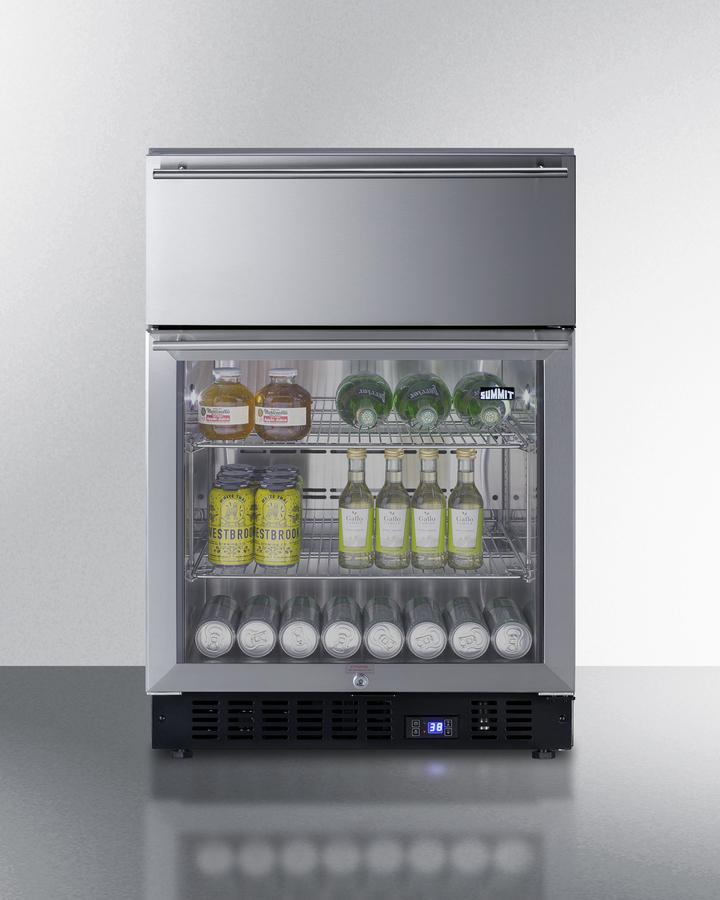 SUMMIT SCR615TDCSS Commercially Approved 4.76 CU.FT. Undercounter Beverage Center WITH...