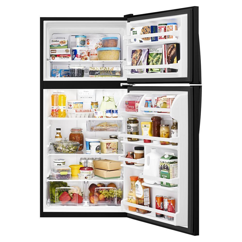 WHIRLPOOL WRT318FZDB Black Whirlpool 30"" Wide Top-freezer Refrigerator With FLEXI-SLI...