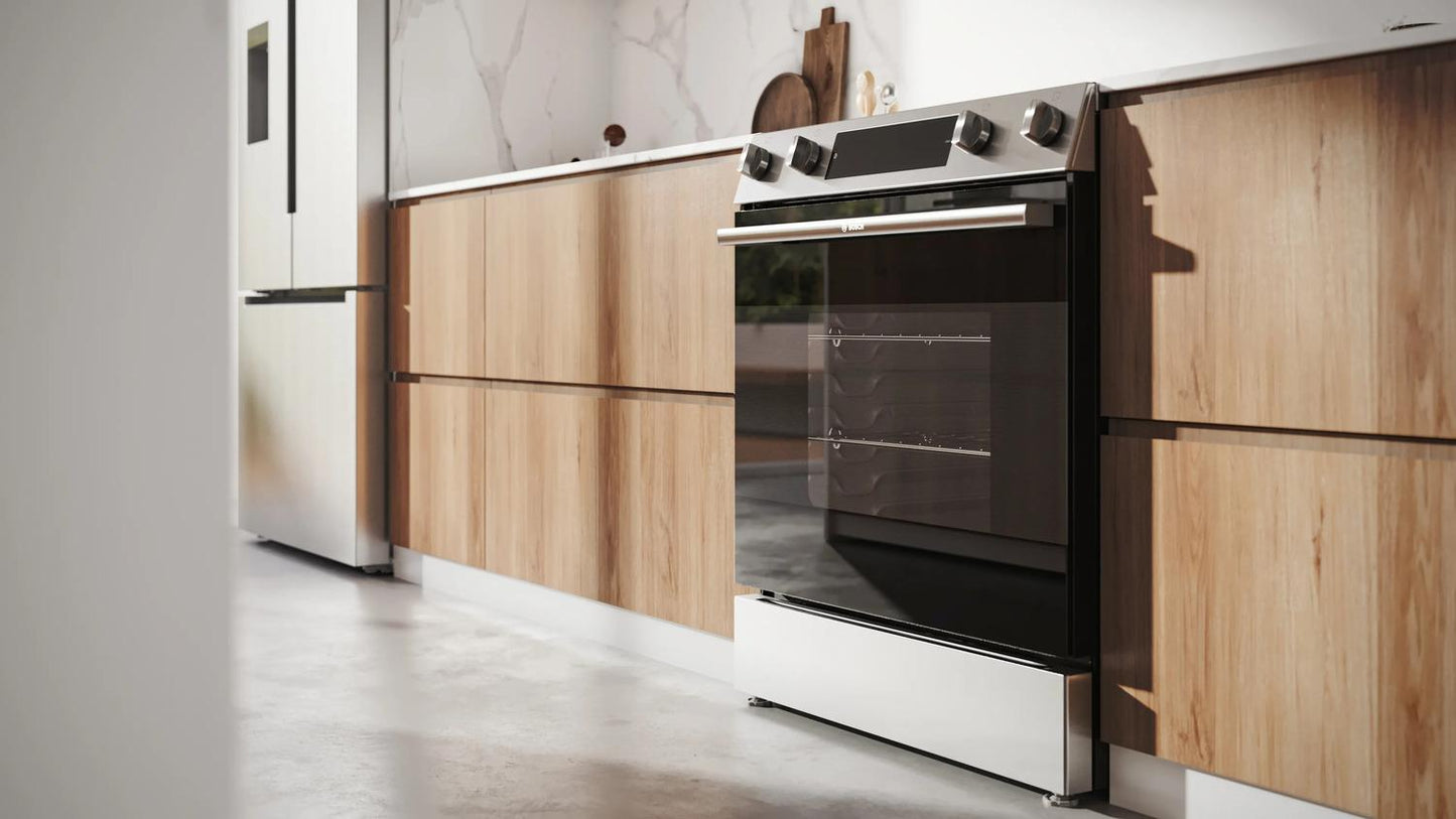 BOSCH HEF1050MU Bosch 100 Series Electric Freestanding Range 30"" Stainless Steel