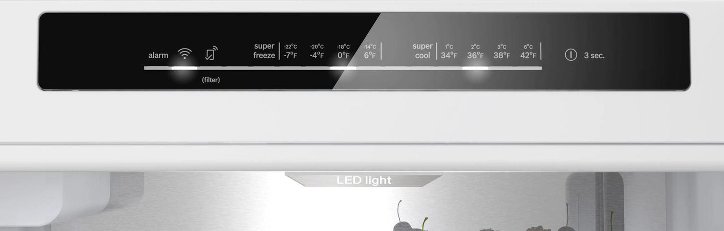 BOSCH B24CB80ESW 800 Series Free-standing Fridge-freezer With Freezer At Bottom, GLA...