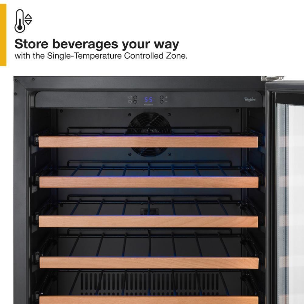 WHIRLPOOL WUW35X24DS Black-on-stainless Whirlpool 24"" Undercounter Wine Center With C...