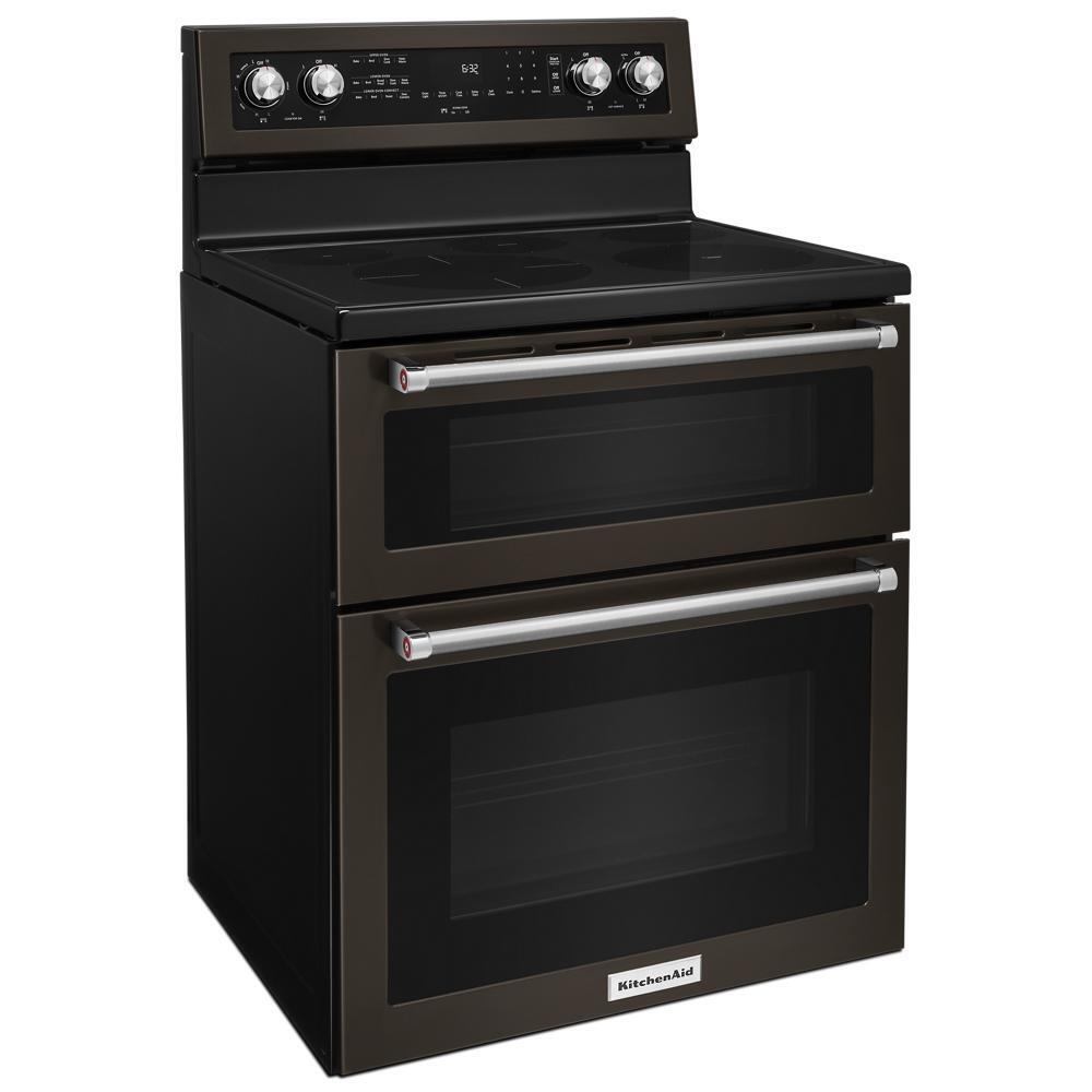 KITCHENAID KFED500EBS Kitchenaid 30-inch 5 Burner Electric Double Oven Convection RANG...