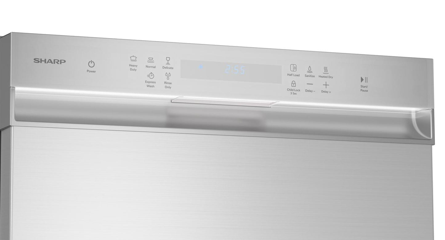 SHARP SDW6506JS Sharp 24 In. Slide-in Stainless Steel Hybrid Dishwasher