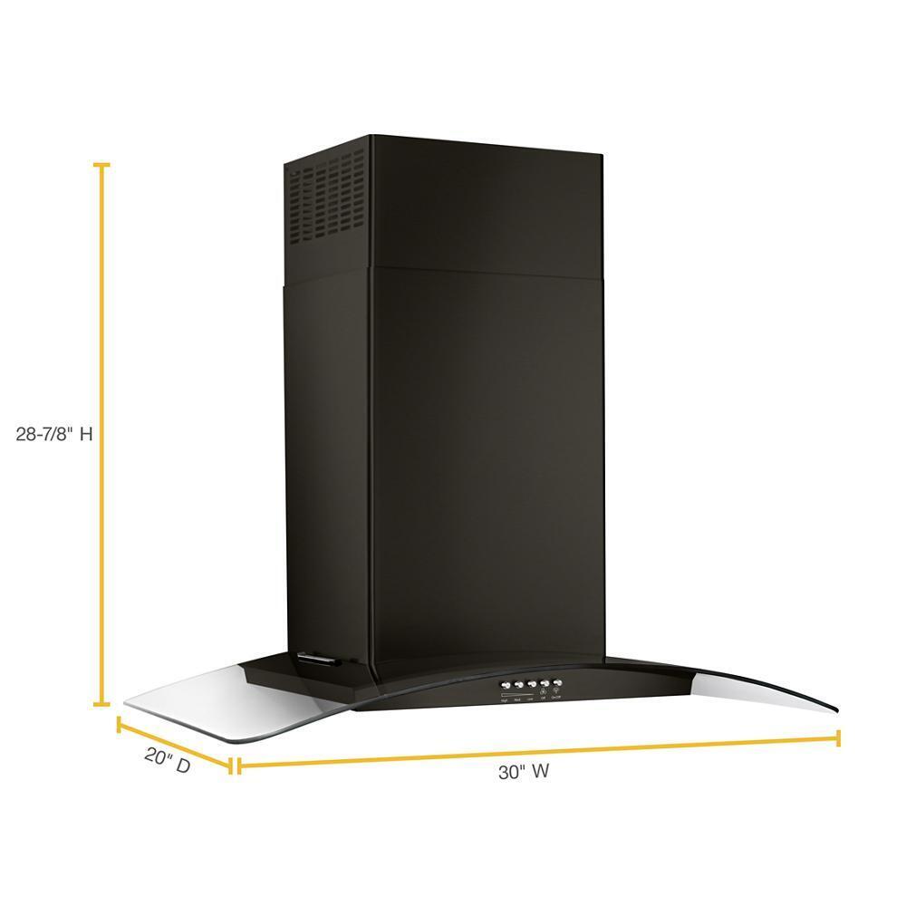 WHIRLPOOL WVW51UC0HV Whirlpool 30"" Concave Glass Wall Mount Range Hood
