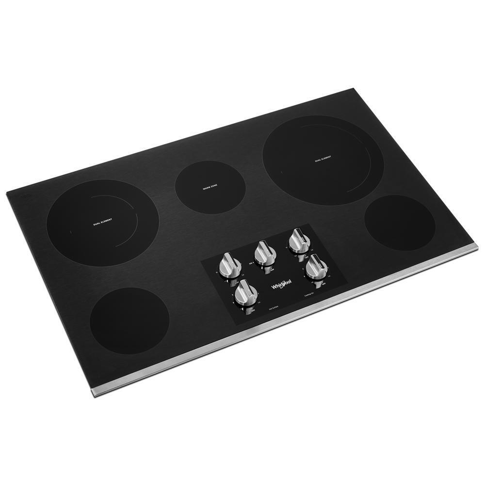 WHIRLPOOL WCE77US6HS 36-inch Electric Ceramic Glass Cooktop With Two Dual Radiant Elements