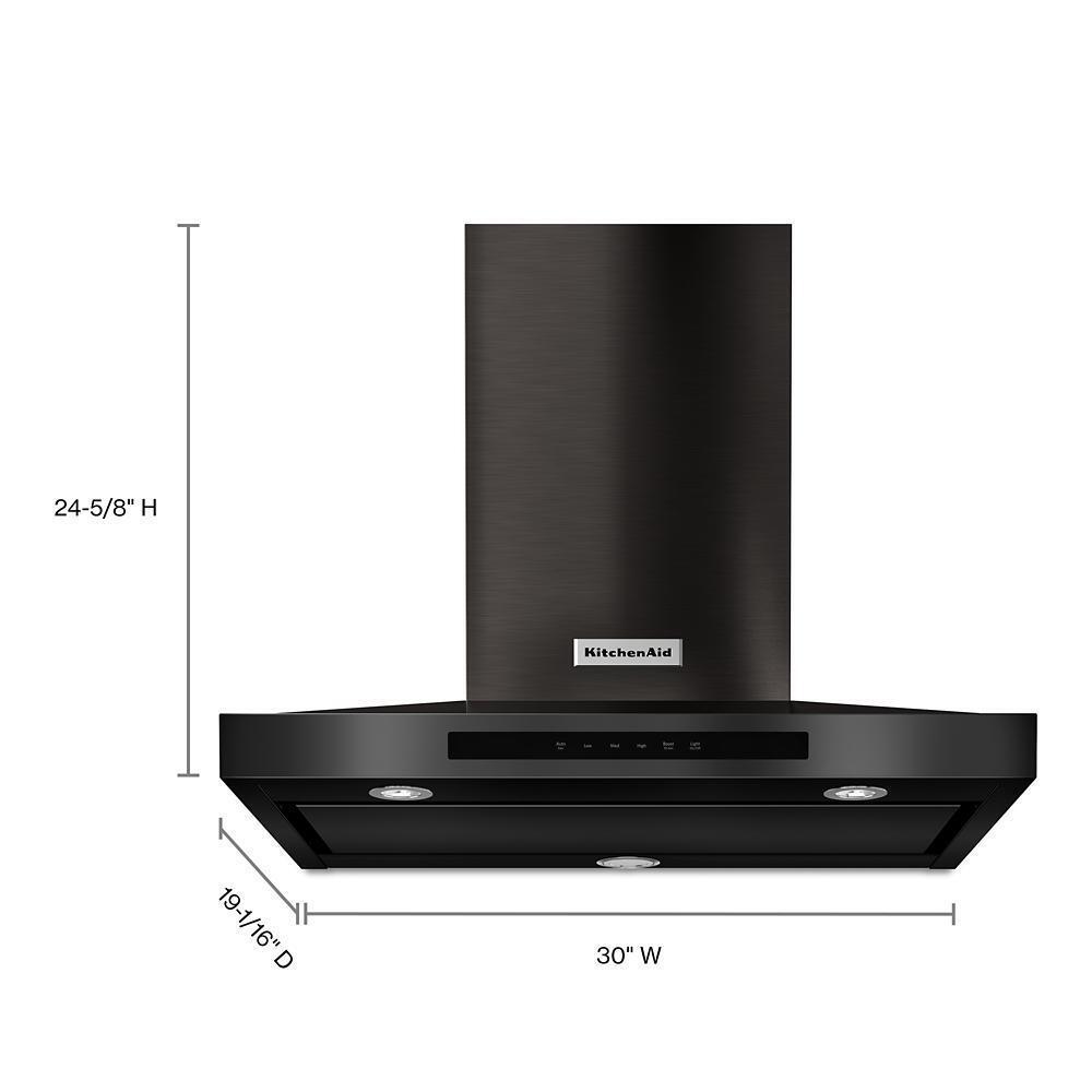 KITCHENAID KVWB600HBS Kitchenaid 30"" Wall-mount, 3-speed Canopy Hood - Black Stainless