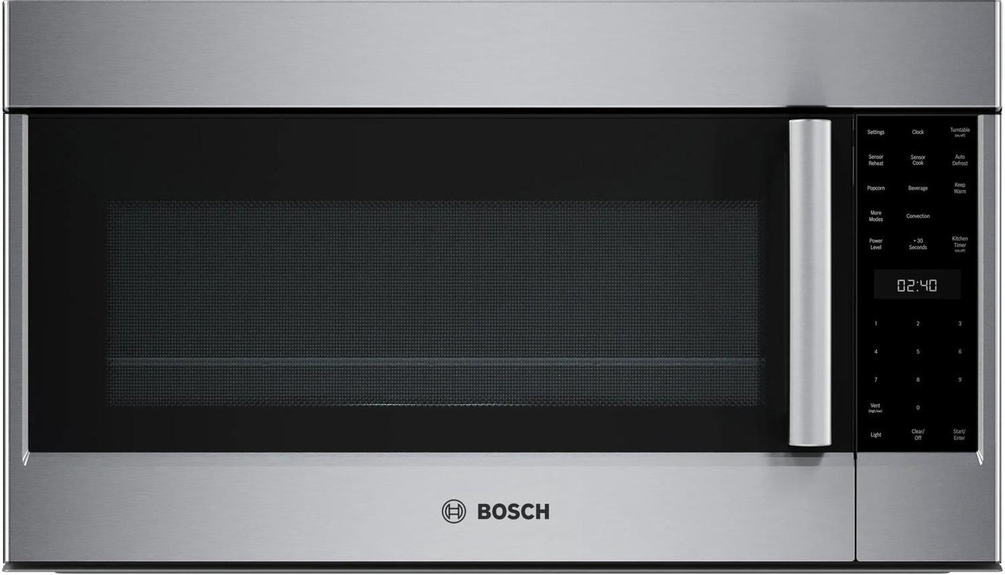 BOSCH HMV8054U 800 Series Over-the-range Microwave 30"" Left Sideopening Door, STAI...