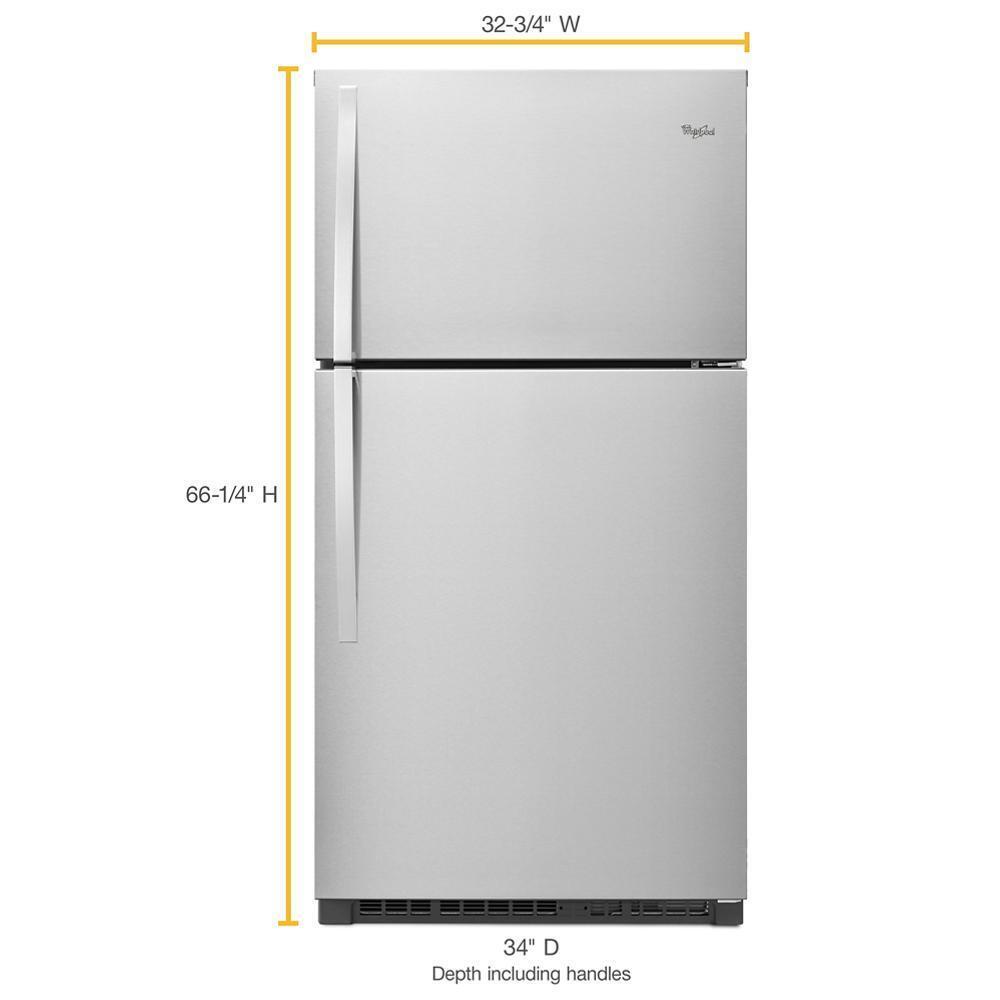 WHIRLPOOL WRT541SZDZ Whirlpool 33-inch Wide Top Freezer Refrigerator - 21 Cu. Ft.