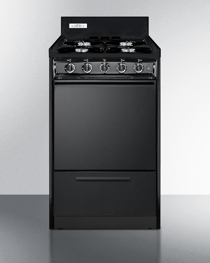 SUMMIT TNM1107C Summit 20"" Wide Gas Range, Open Burners