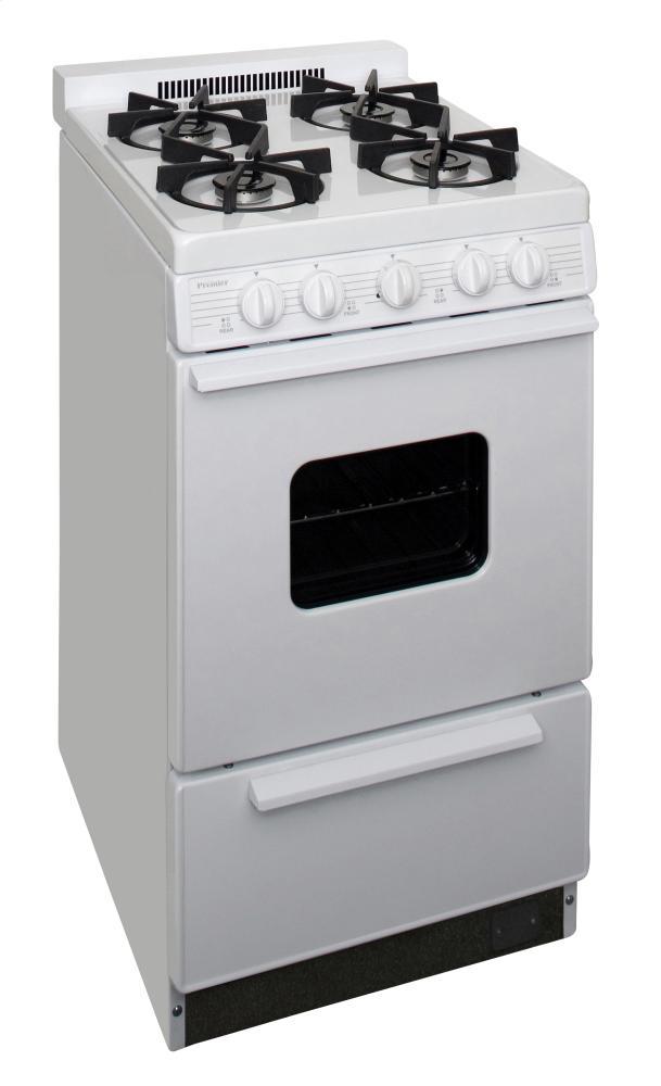 PREMIER BHK5X0OP 20 In. Freestanding Battery-generated Spark Ignition Gas Range In W...