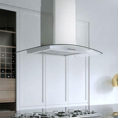 XO APPLIANCE XOMI42GC XO Appliance 42"" 600/395 Cfm Island Hood Stainless/glass