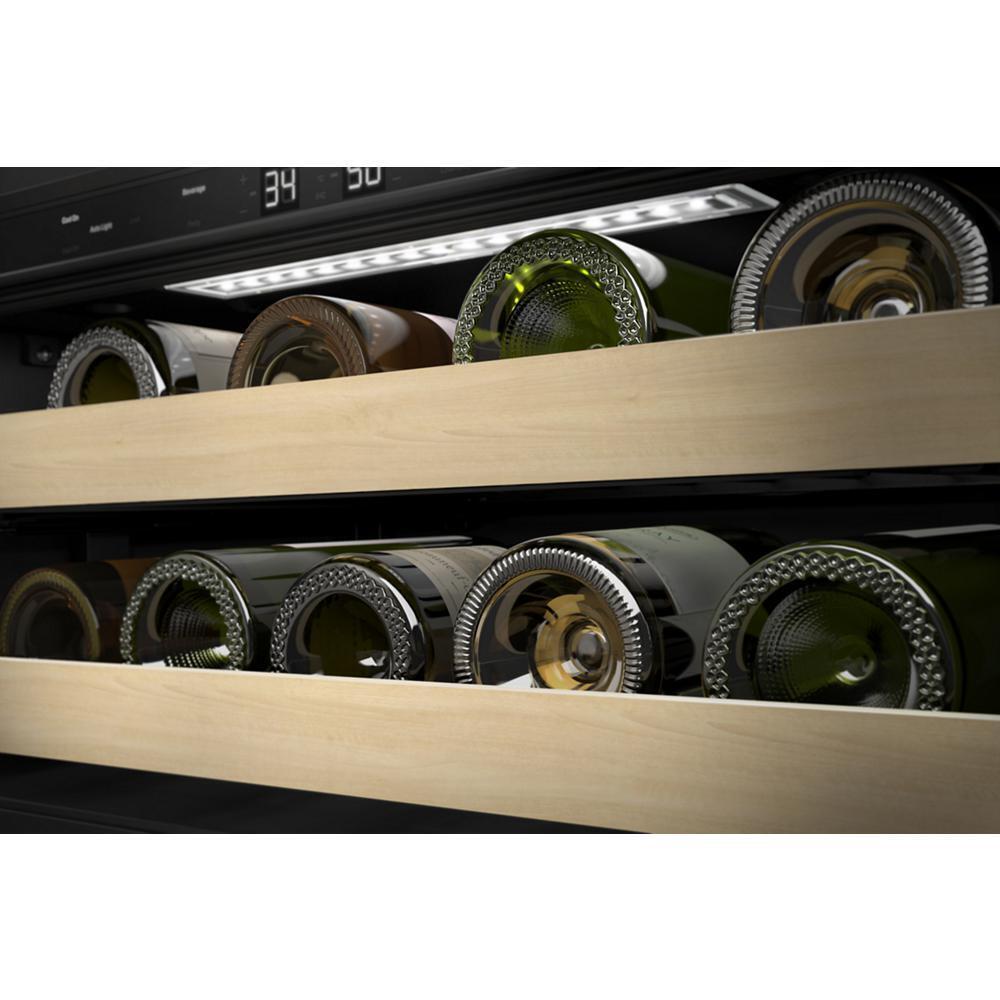 KITCHENAID KUBR214KSB 24"" Beverage Center With Glass Door and Wood-front Racks - Black CA...