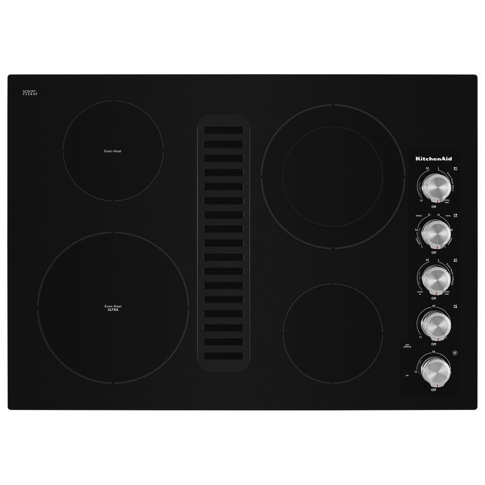 KITCHENAID KCED600GBL KitchenAid 30"" Electric Downdraft Cooktop With 4 Elements - Black