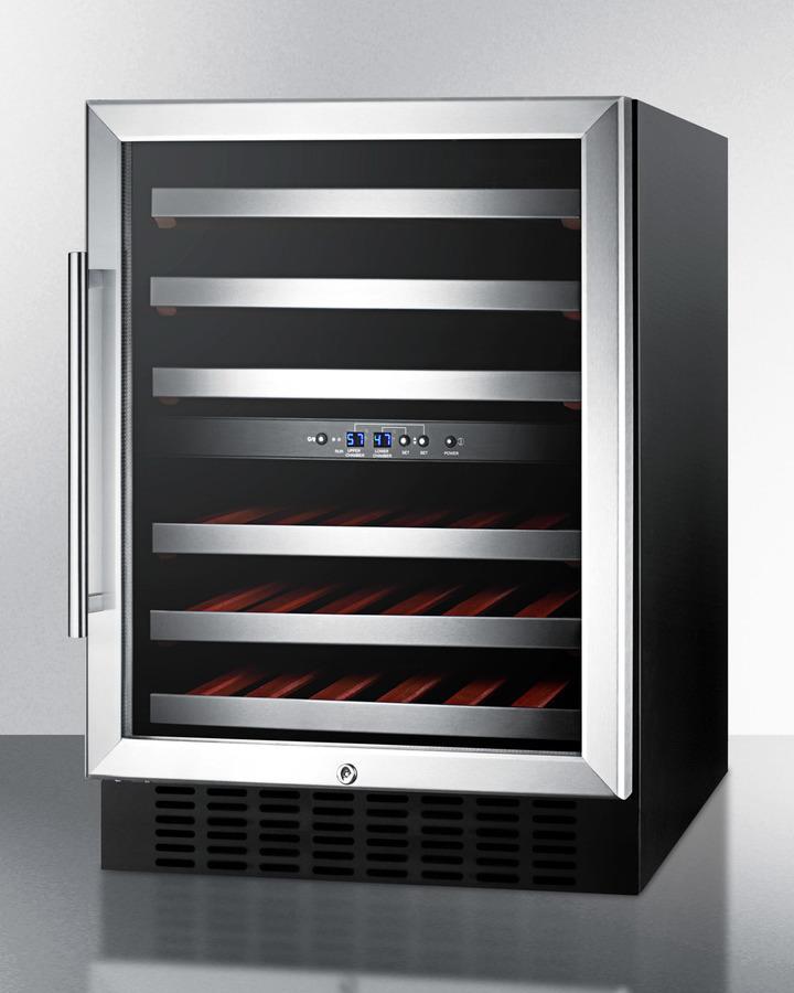 SUMMIT SWC530BLBIST Dual Zone Built-in Wine Cellar With Digital Thermostat, Stainless S...