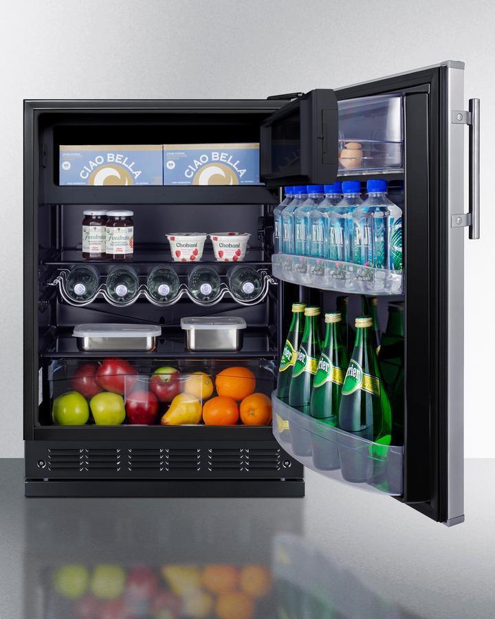 SUMMIT CT66BK2SSRS Summit 24"" Wide Refrigerator-freezer