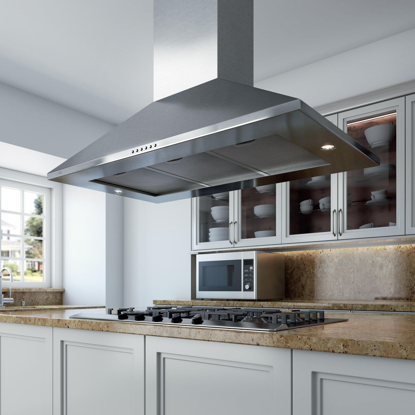 XO APPLIANCE XOBI42SC XO Appliance 42"" 600/395 Cfm Italian Made Island Range Hood Stainless