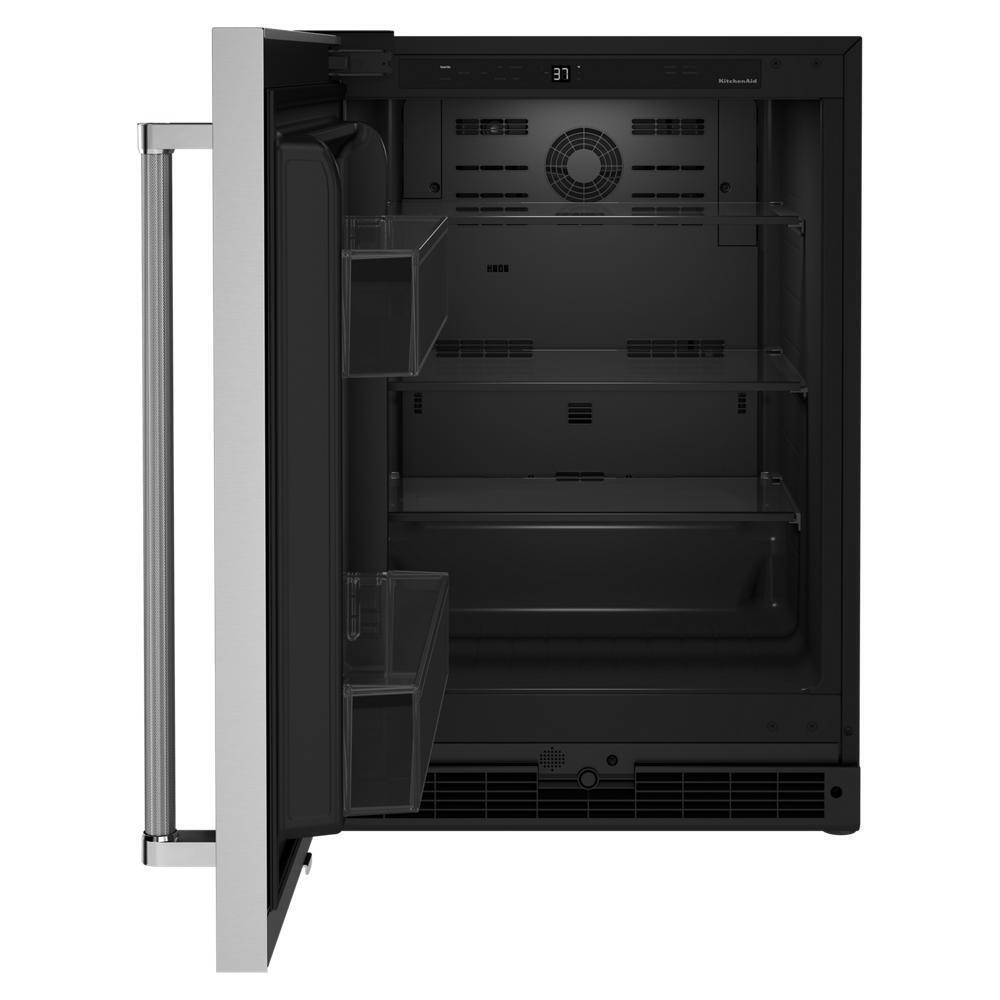 KITCHENAID KURL114KSB 24"" Undercounter Refrigerator With Stainless Steel Door - Black CAB...