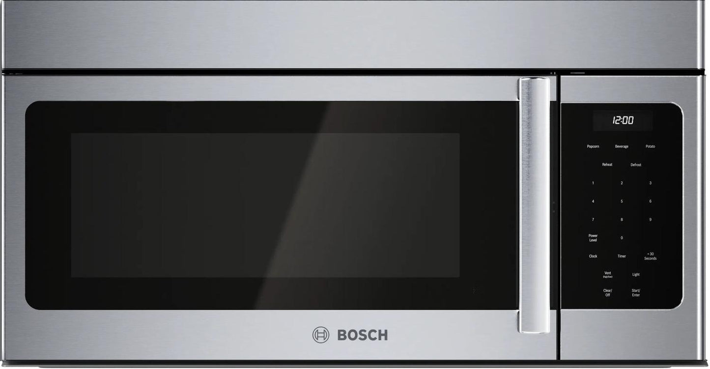 BOSCH HMV3054U 300 Series Over-the-range Microwave 30"" Left Sideopening Door, STAI...