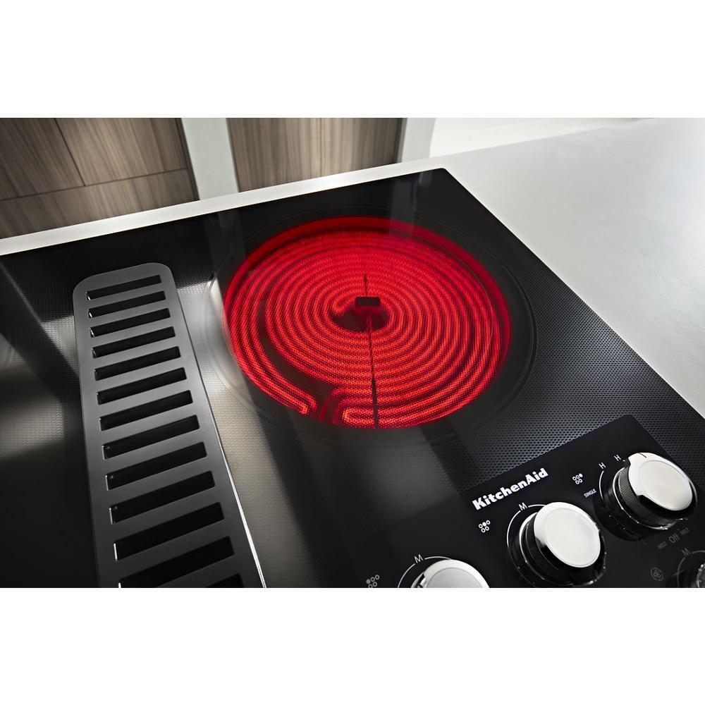 KITCHENAID KCED606GBL KitchenAid 36"" Electric Downdraft Cooktop With 5 Elements - Black