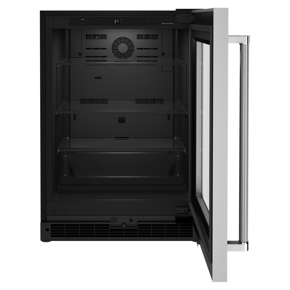 KITCHENAID KURR214KSB 24"" Undercounter Refrigerator With Glass Door - Black CABINET/STAIN...