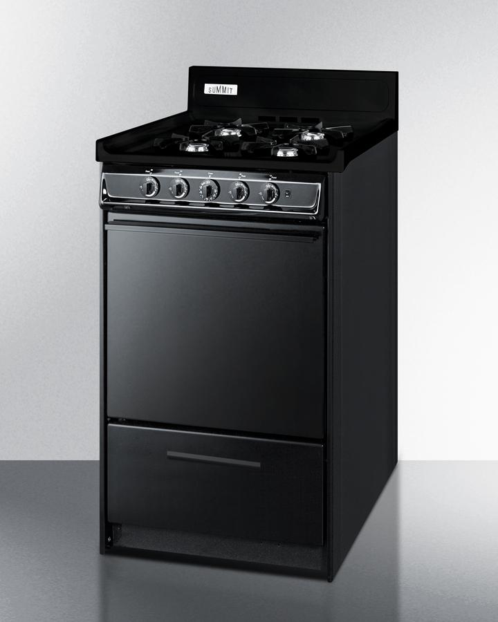 SUMMIT TNM1107C Summit 20"" Wide Gas Range, Open Burners
