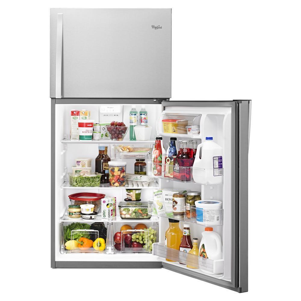 WHIRLPOOL WRT549SZDM Monochromatic Stainless Steel Whirlpool 30"" Wide Top-freezer REF...