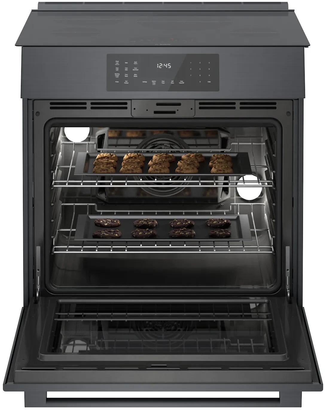 BOSCH HII8047U 800 Series Induction Slide-in Range 30'' Black Stainless Steel HII8...