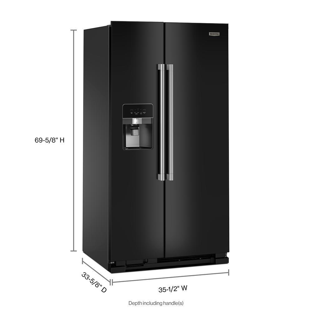 MAYTAG MRSF4036PB Maytag 36-inch Wide Side-by-side Refrigerator - 25 Cu. Ft.
