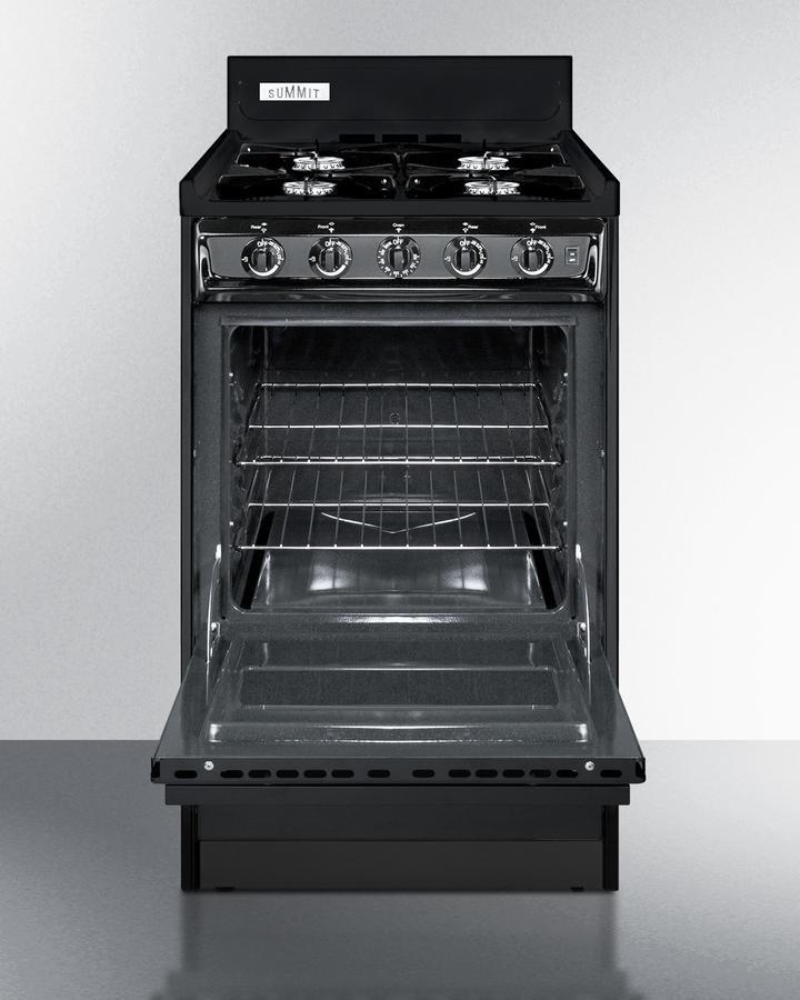 SUMMIT TNM1107C Summit 20"" Wide Gas Range, Open Burners