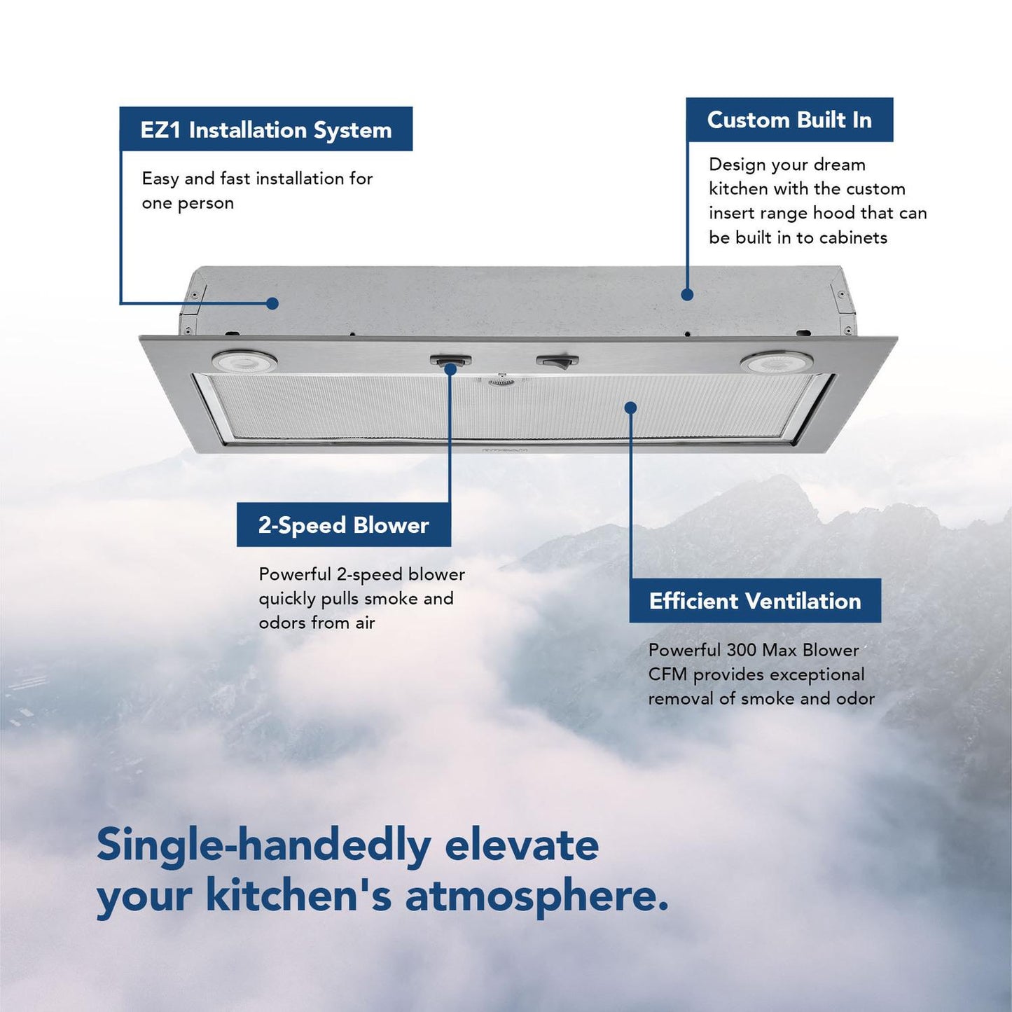 BROAN PM300SS Broan 21-inch Custom Range Hood Power Pack, 300 Max Blower Cfm, ...