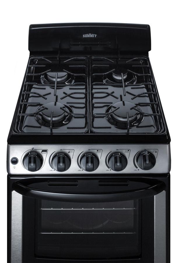 SUMMIT PRO201SS 20"" Wide Gas Range In Stainless Steel With Electronic Ignition, OVE...