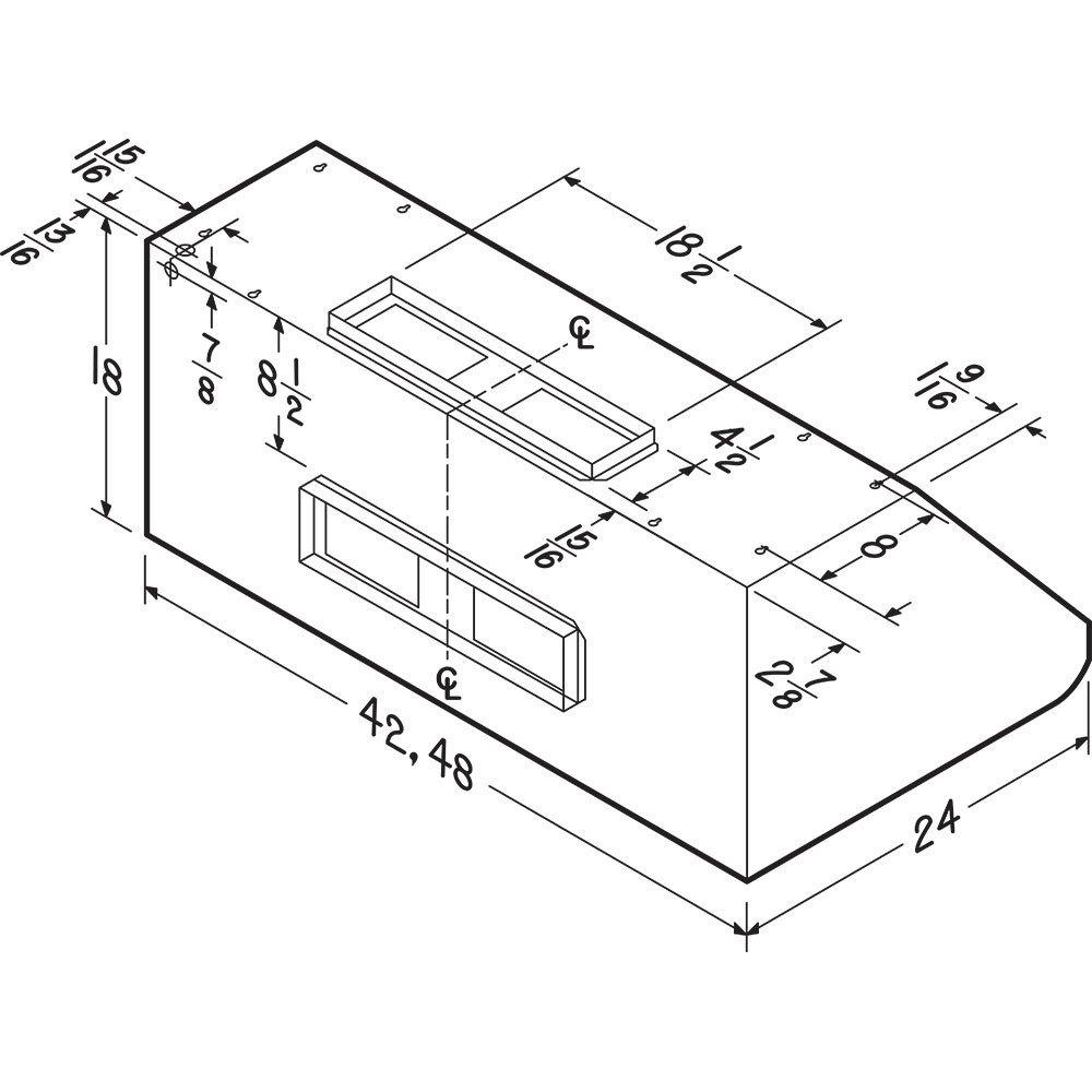 BROAN E6042TSS Broan 42"" Stainless Steel With Internal Blower