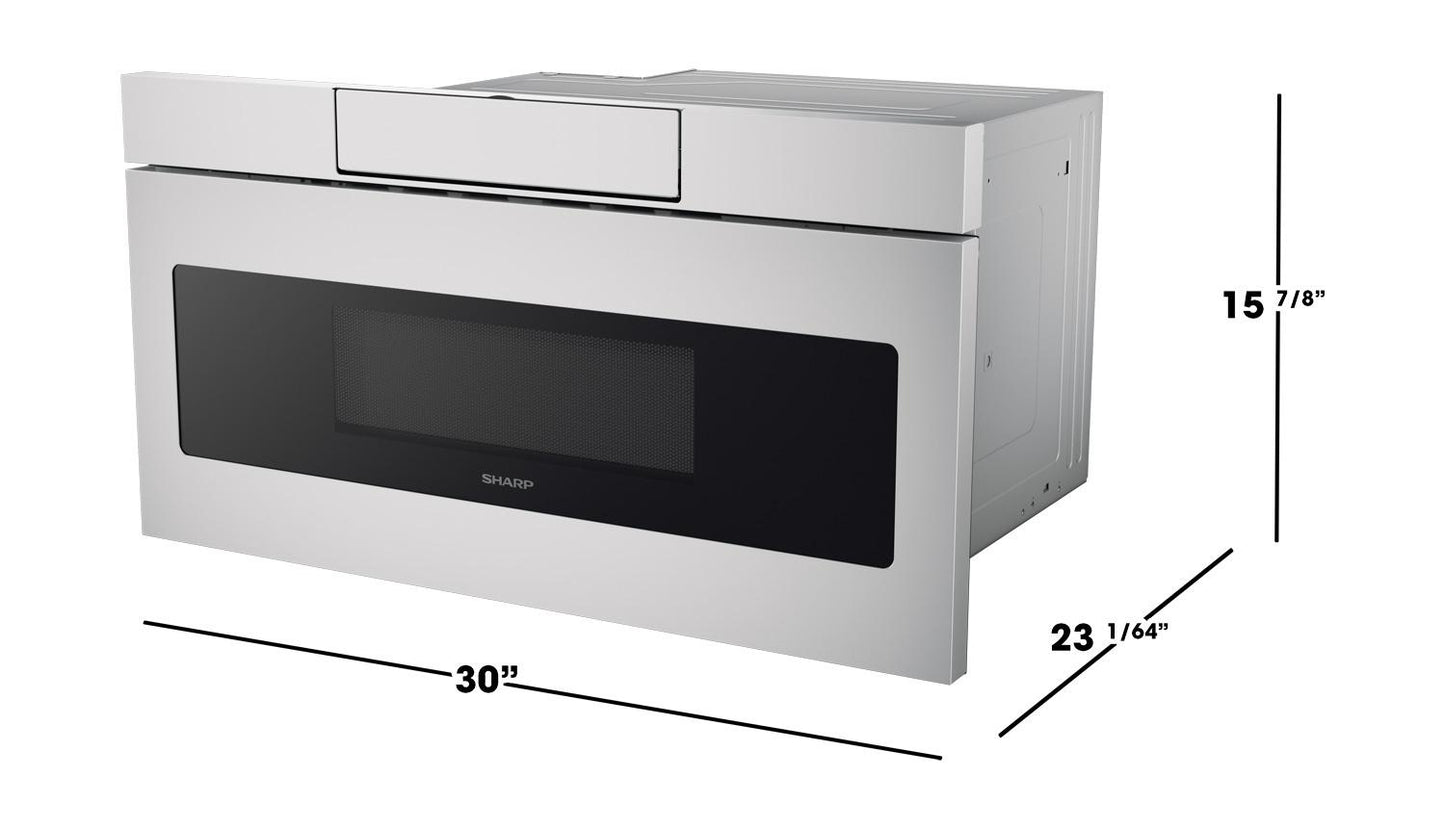 SHARP SMD3070ASY 30 In. 1.2 Cu. Ft. 950w Sharp Stainless Steel Microwave Drawer