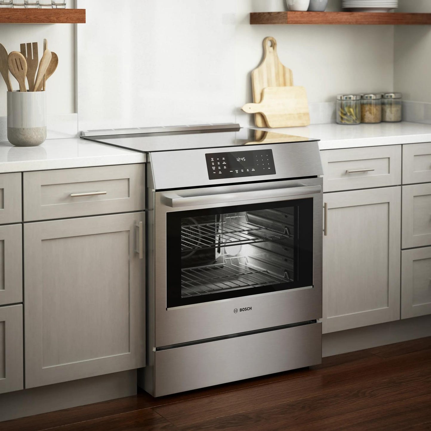 BOSCH HII8057U 800 Series Induction Slide-in Range 30'' Stainless Steel Hii8057u