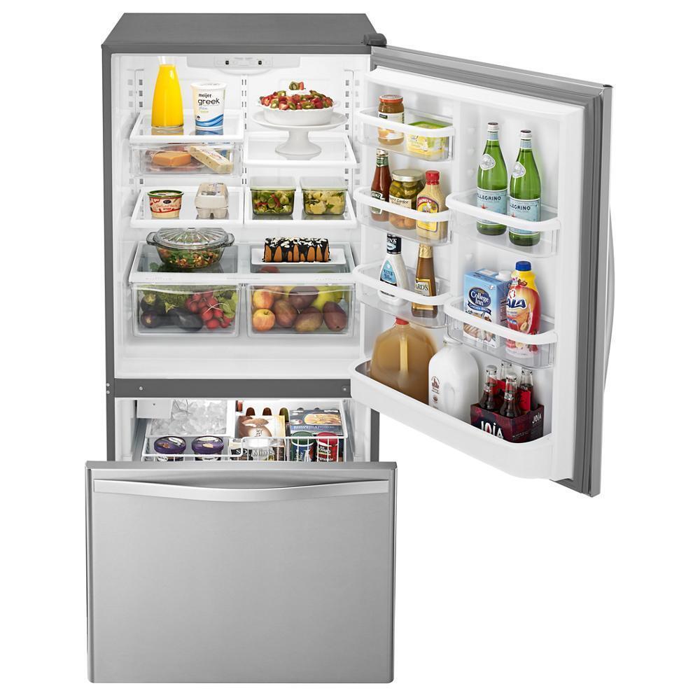 WHIRLPOOL WRB329DMBM Whirlpool 19 Cu. Ft. Bottom-freezer Refrigerator With Freezer Drawer