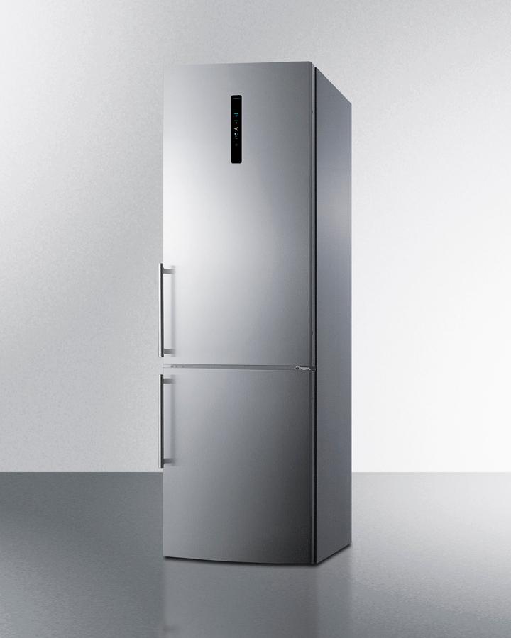 SUMMIT FFBF249SS2IM Summit 24"" Wide Bottom Freezer Refrigerator With Icemaker