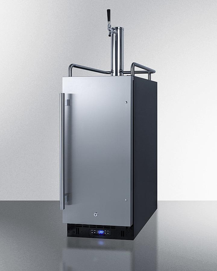 SUMMIT SBC15BEER 15"" Wide, Built-in, Commercially Listed Kegerator, Auto Defrost WIT...