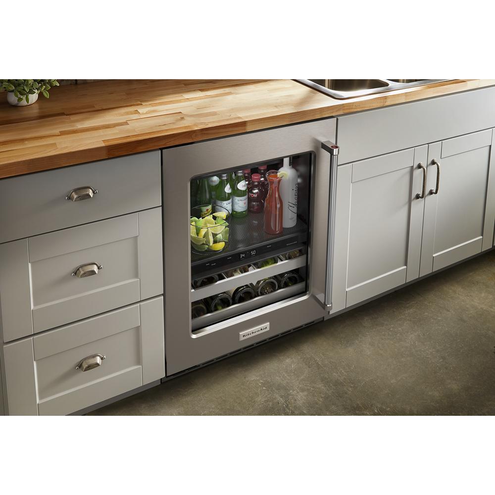 KITCHENAID KUBL314KSS 24"" Beverage Center With Glass Door and Metal-front Racks - STAINLE...
