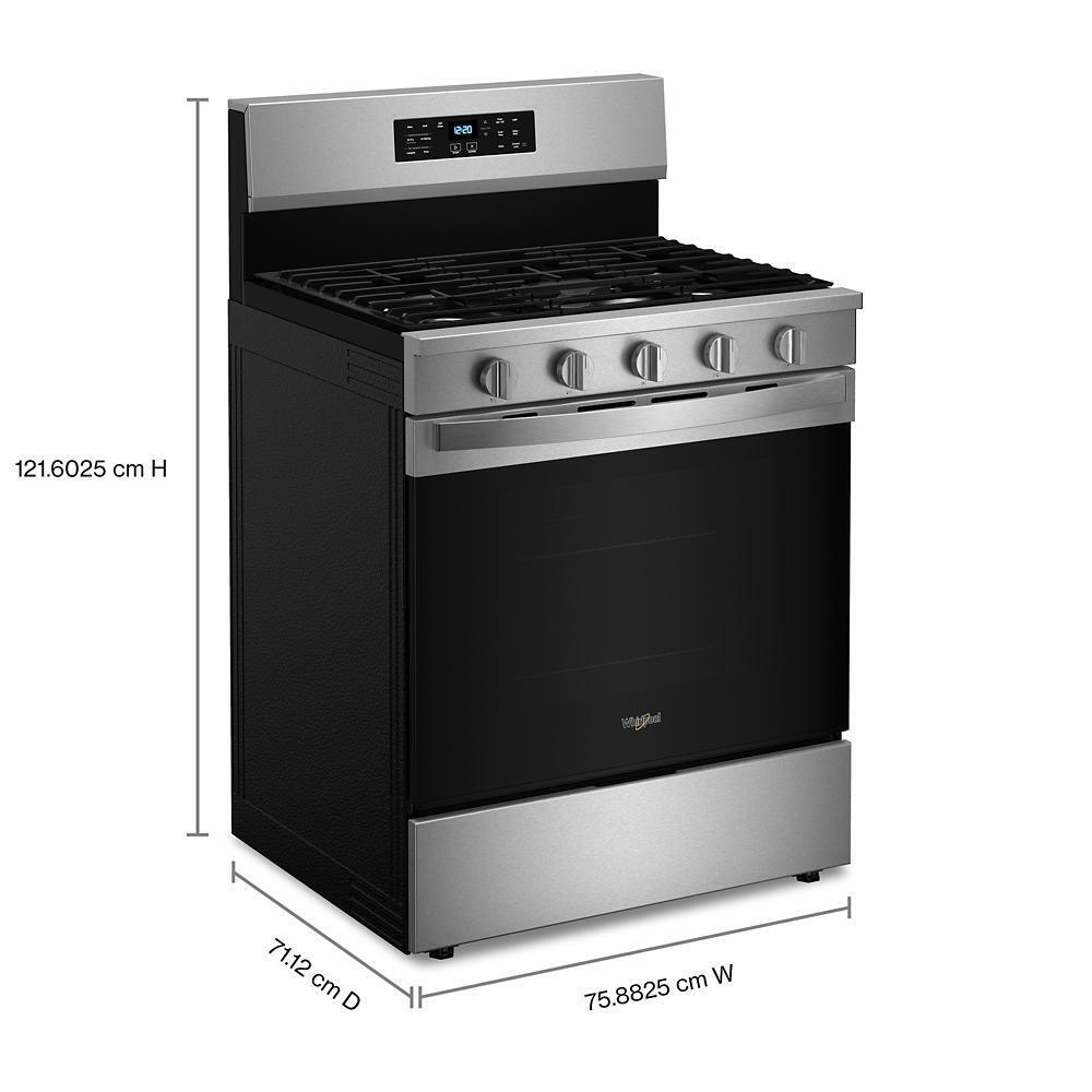 WHIRLPOOL WFGS5030RZ 30-inch Gas Range With Air Fry and Air Baking, Self Cleaning, RAPID...