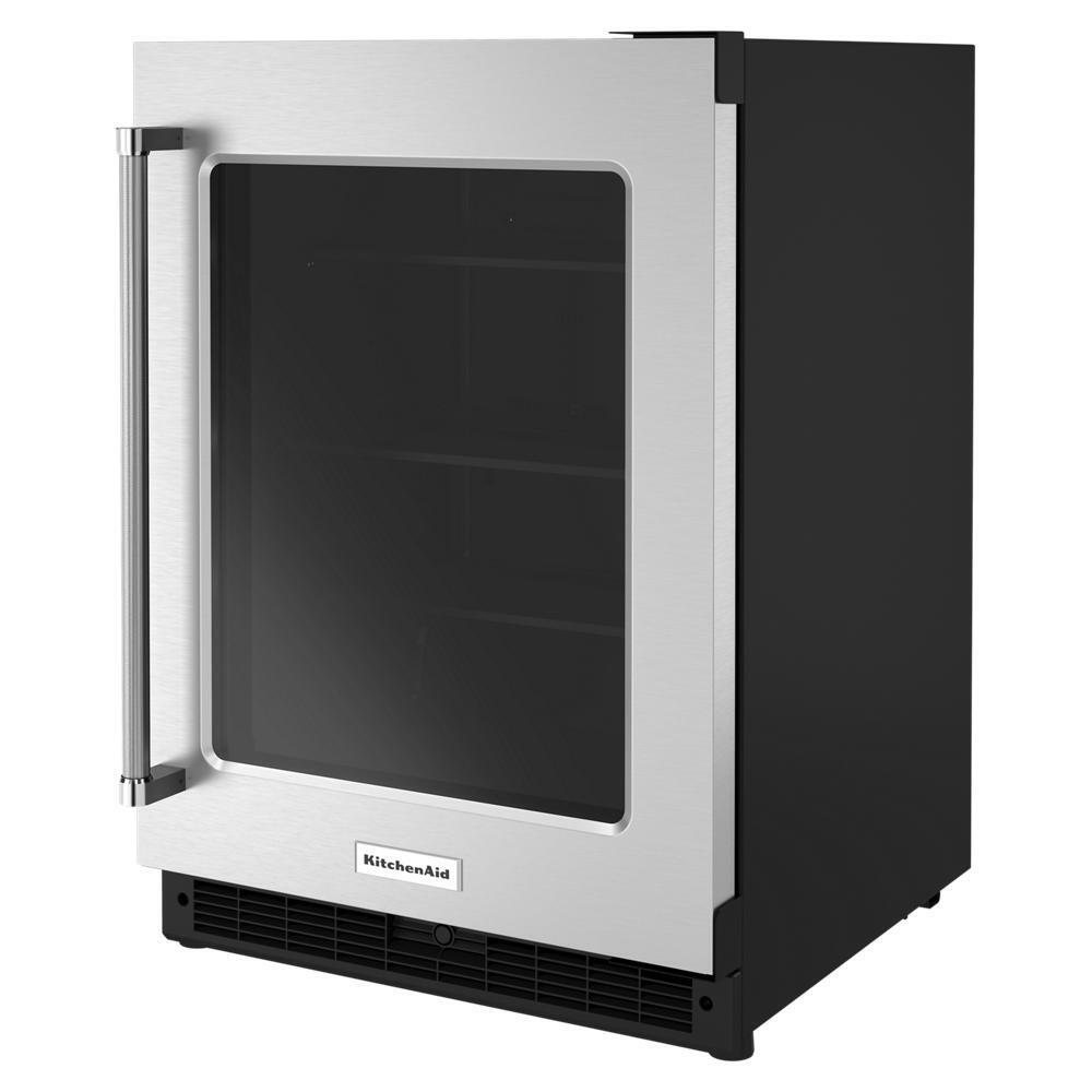 KITCHENAID KURR214KSB 24"" Undercounter Refrigerator With Glass Door - Black CABINET/STAIN...