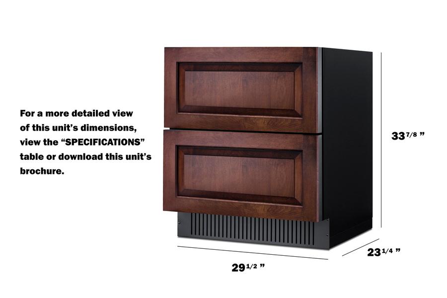 SUMMIT SPR3032DPNR Summit 30"" Wide 2-drawer All-refrigerator (panels Not Included)