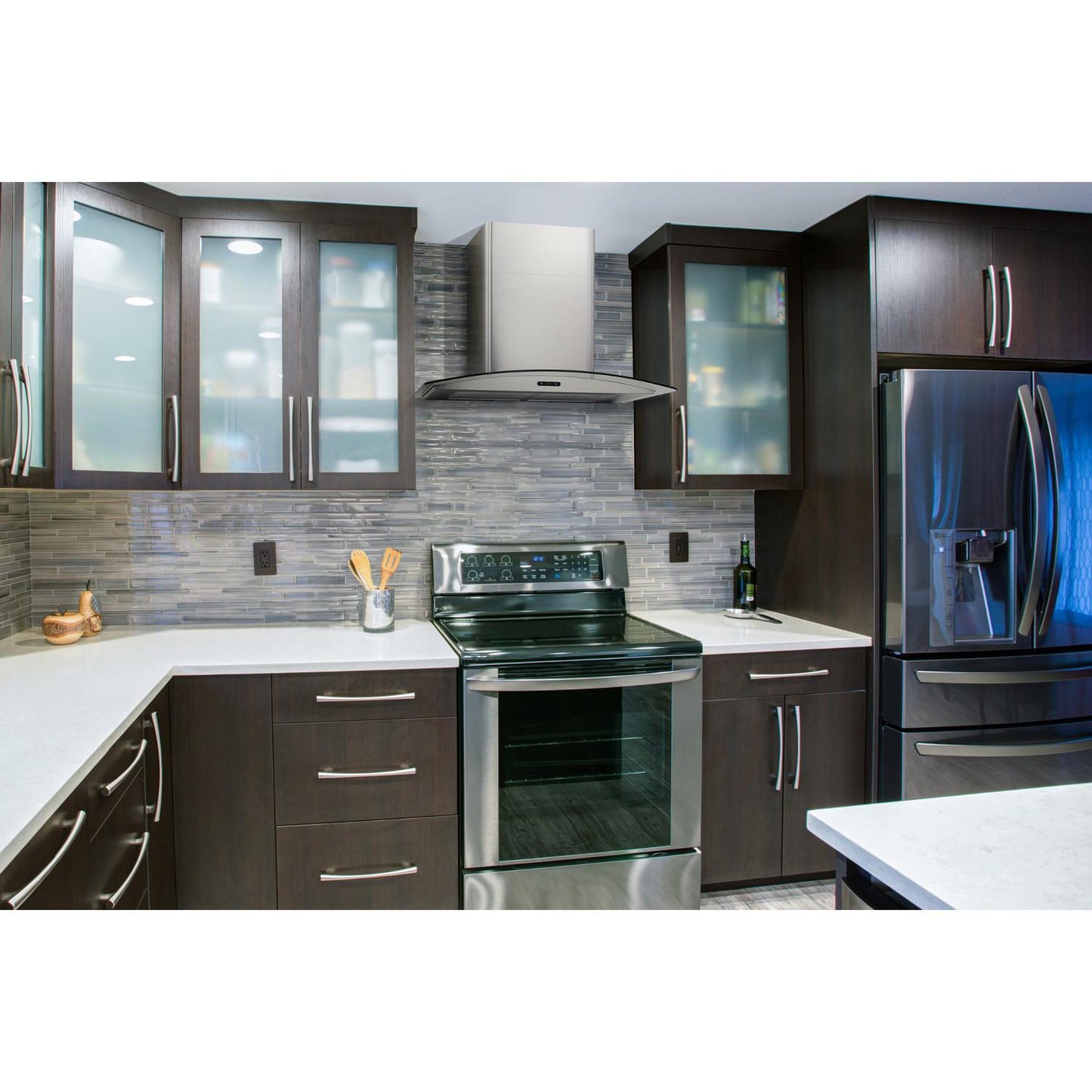 BROAN EW4630SS 30-in. Convertible Wall Mount Curved Glass Chimney Range Hood With ...