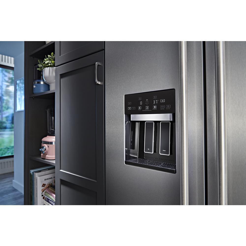 KITCHENAID KBSD706MPS 20.8 Cu. Ft. 36"" Built-in Side-by-side Refrigerator With Ice and WA...